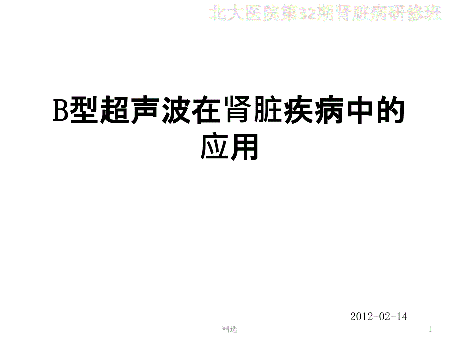 B型超声波在肾脏疾病中的应用课件_第1页