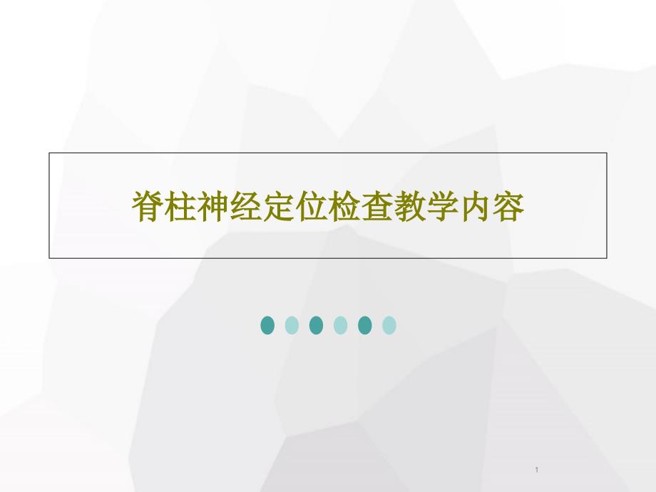 脊柱神经定位检查教学内容课件_第1页