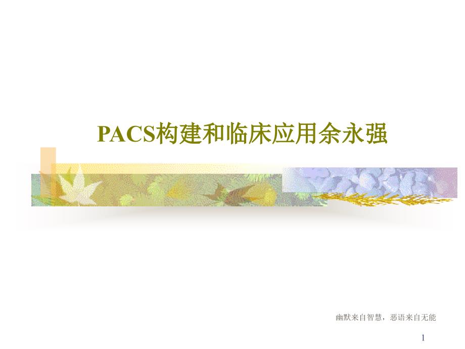 PACS构建和临床应用课件_第1页