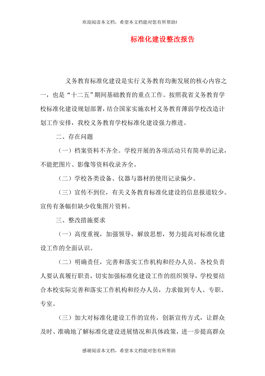 标准化建设整改报告_第1页