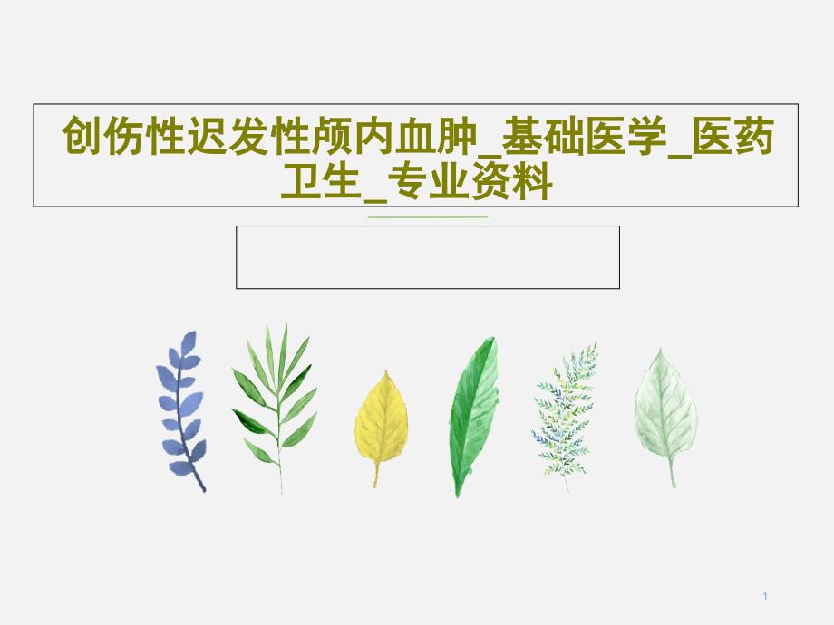 创伤性迟发性颅内血肿基础医学医药卫生专业资料课件_第1页