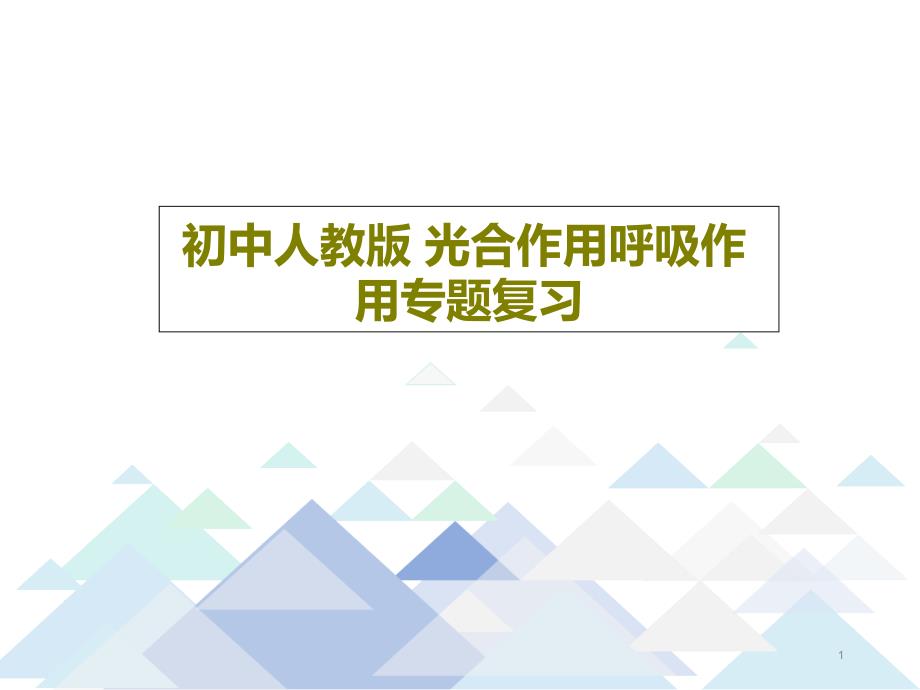 初中人教版-光合作用呼吸作用专题复习ppt课件_第1页