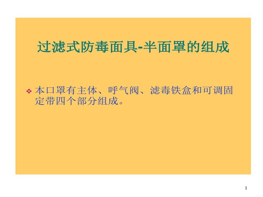 防毒面罩及空气呼吸器使用方法及注意事项课件_第1页