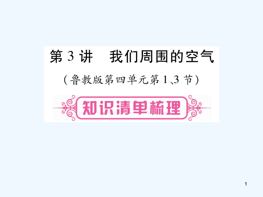 中考化学总复习第一轮知识系统复习第三讲我们周围的空气课件鲁教版_第1页