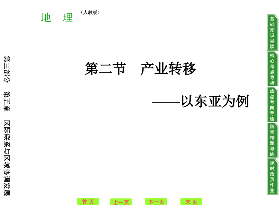 高考地理一轮复习课本整合(ppt课件+练习)必修三产业转移-人教课标版_第1页