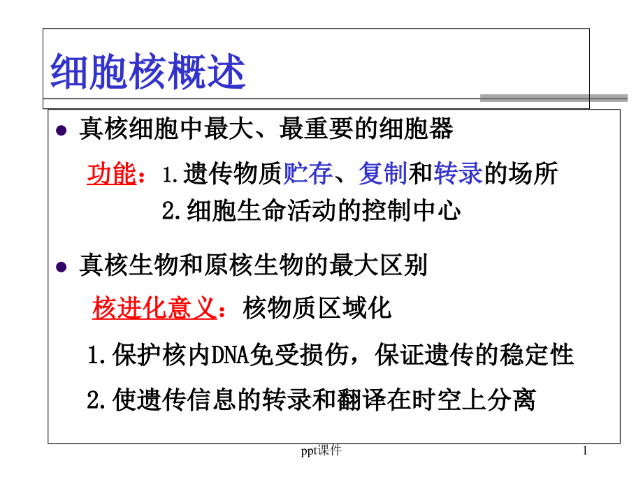 医学细胞生物学-细胞核-课件_第1页