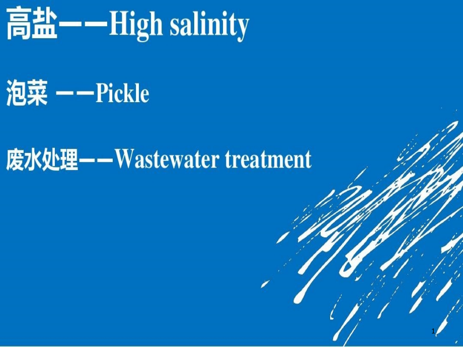 高盐泡菜废水处理课件_第1页