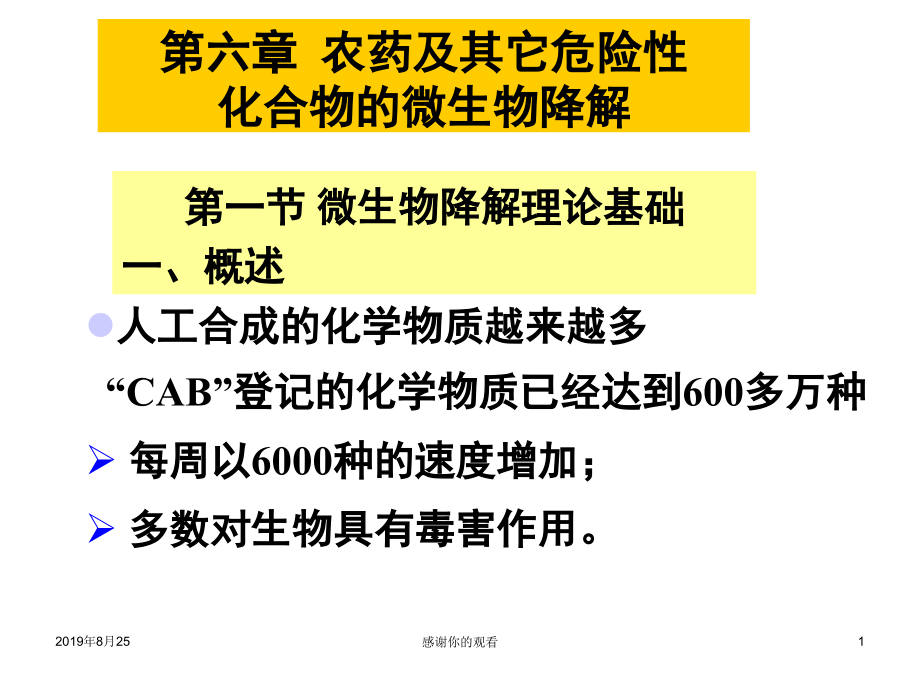 农药及其它危险性化合物的微生物降解课件_第1页