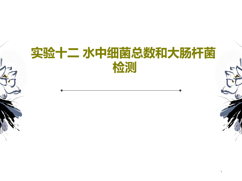 水中细菌总数和大肠杆菌检测课件_第1页