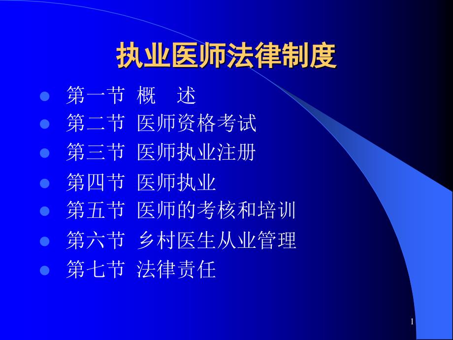 医学执业医师法律制度课件_第1页