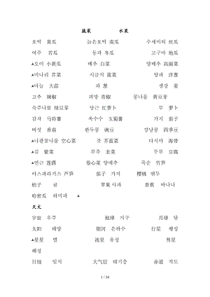 韩语分类单词31页