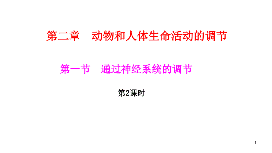 必修三第二章第一节通过神经系统的调节-第二课时公开课课件_第1页