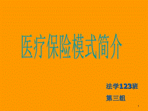 醫(yī)療保險的模式簡介課件