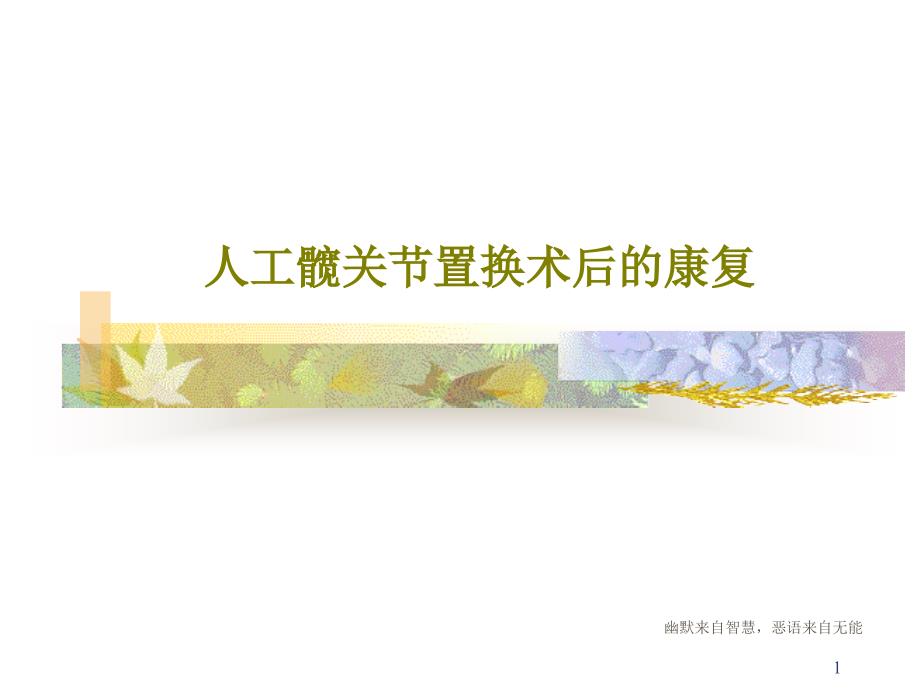 人工髋关节置换术后的康复ppt课件_第1页