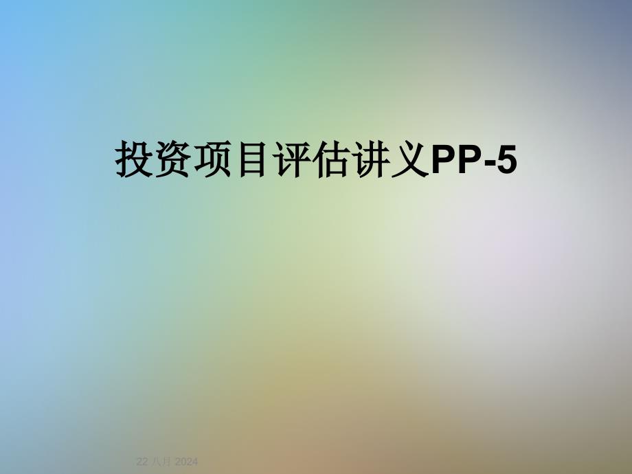 投资项目评估讲义PP-5_第1页