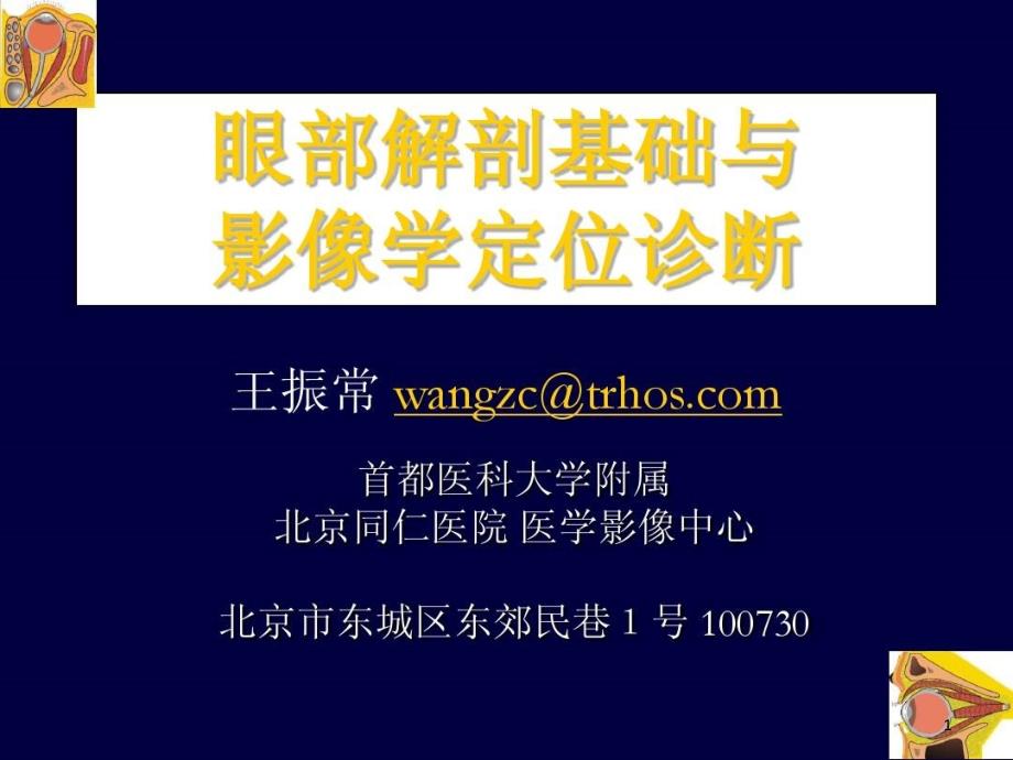 眼眶解剖基础与影像学定位诊断课件_第1页