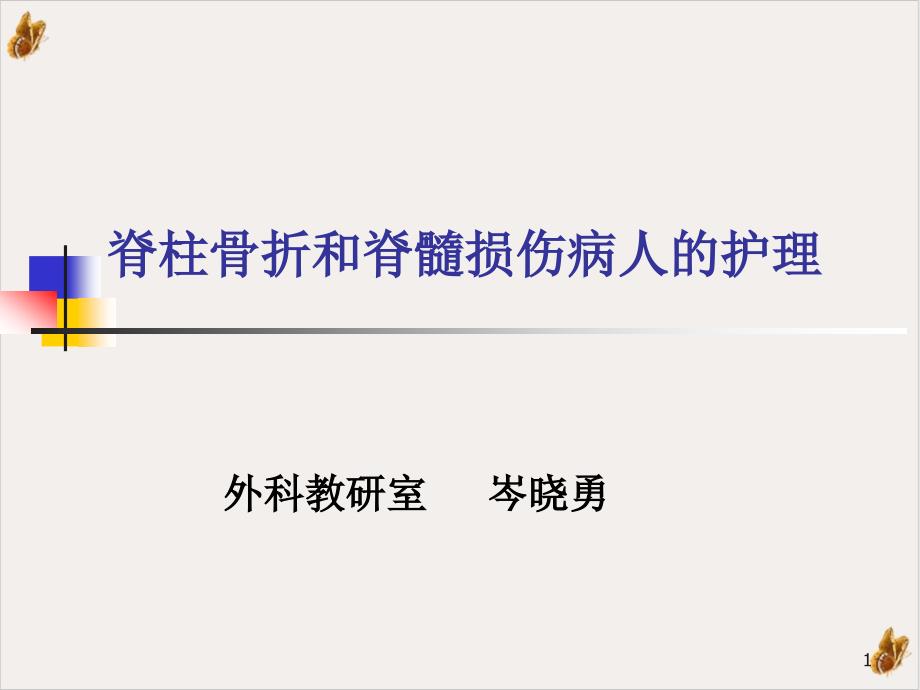 脊柱骨折和脊髓损伤病人的护理培训ppt课件_第1页