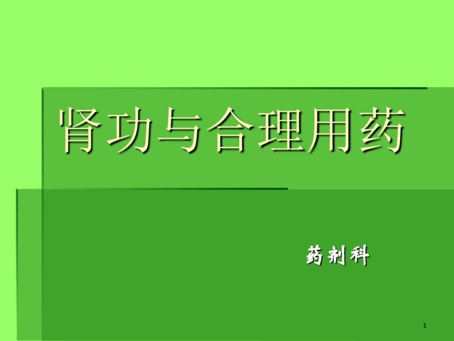 肾功不全与合理用药课件_第1页