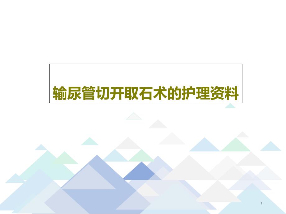 输尿管切开取石术的护理课件_第1页