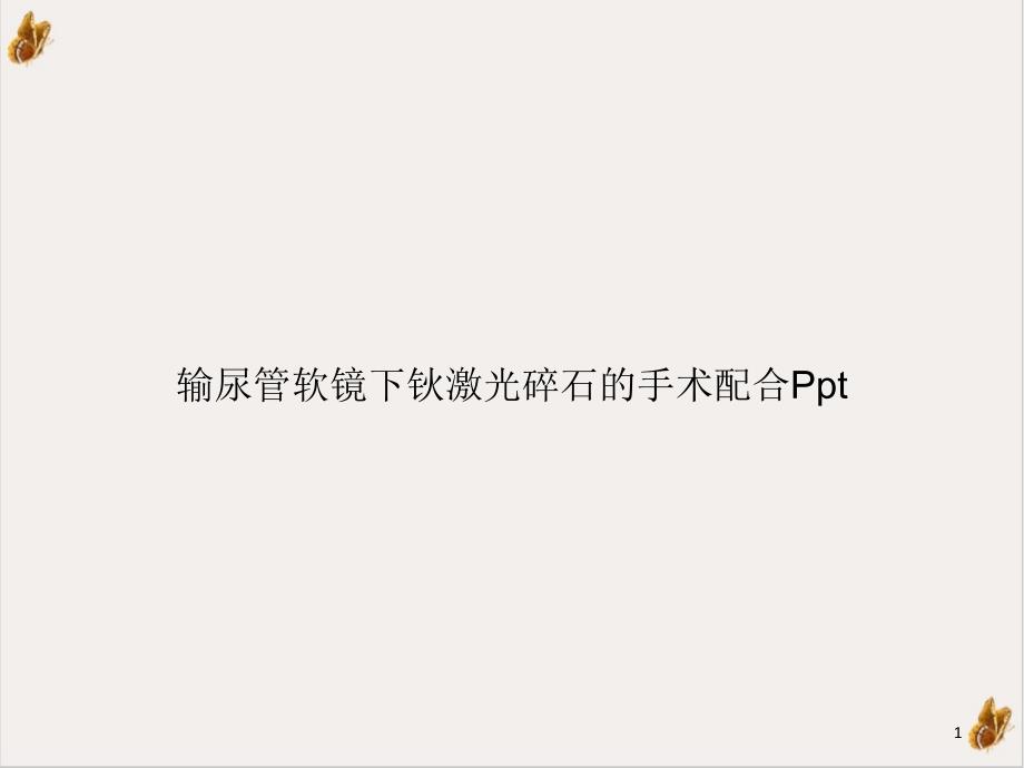 输尿管软镜下钬激光碎石的手术配合ppt课件_第1页