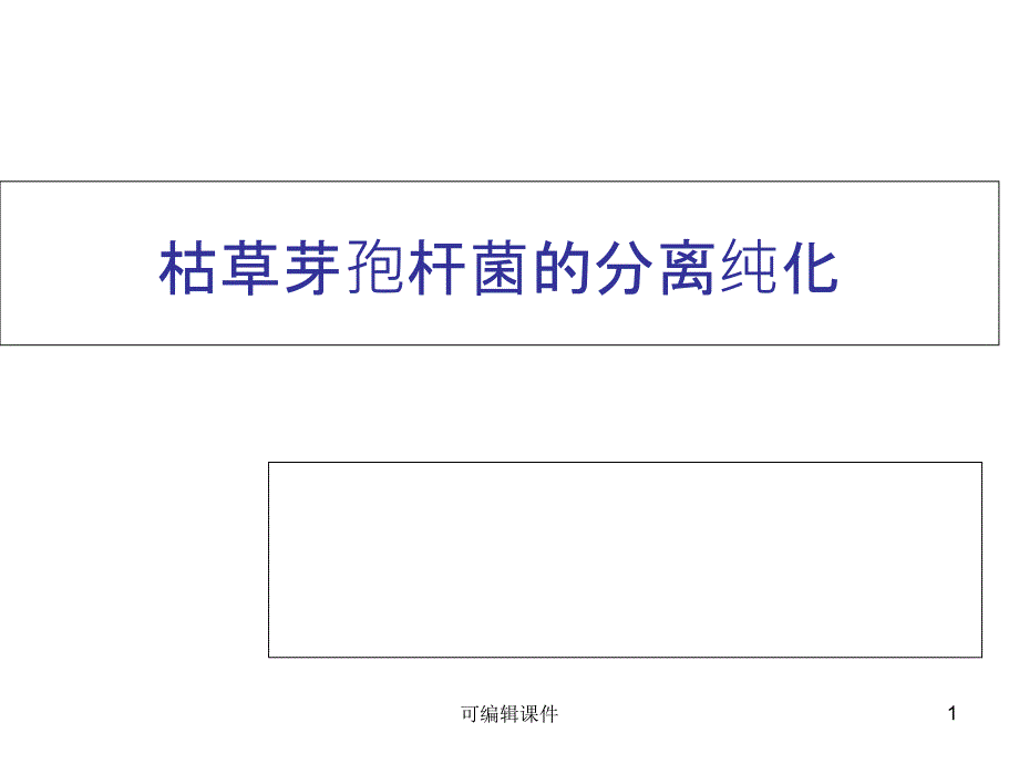 枯草芽孢杆菌的分离纯化课件_第1页