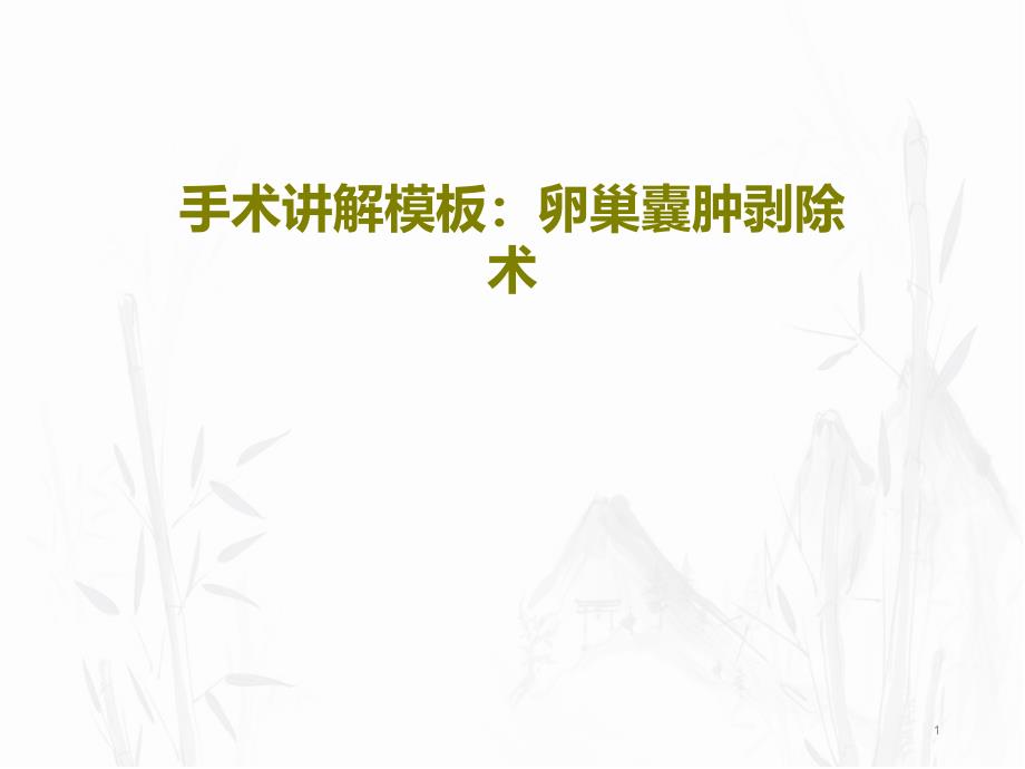 手术讲解模板卵巢囊肿剥除术课件_第1页