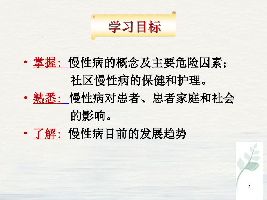 社区慢性病病人的保健护理讲课课件_第1页