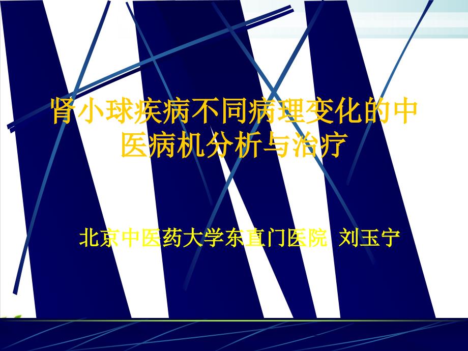 肾小球疾病不同病理变化分析与治疗讲义ppt课件演示_第1页