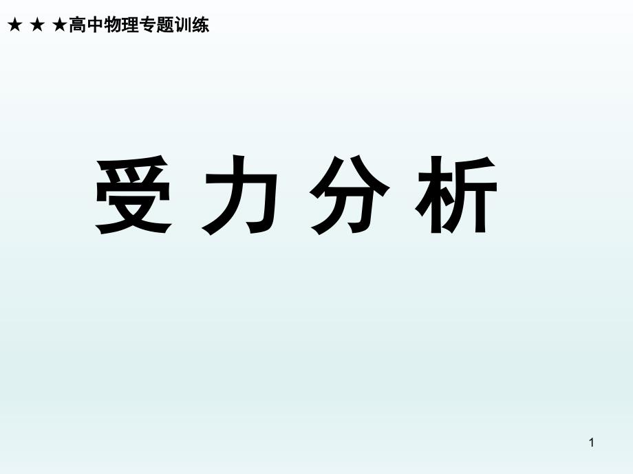 高中物理受力分析专题课件_第1页