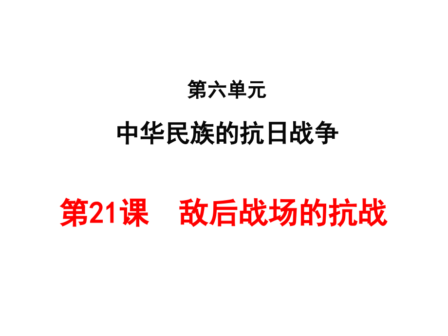 人教版八年級歷史上冊第21課《敵后戰(zhàn)場的抗戰(zhàn)》課件_第1頁