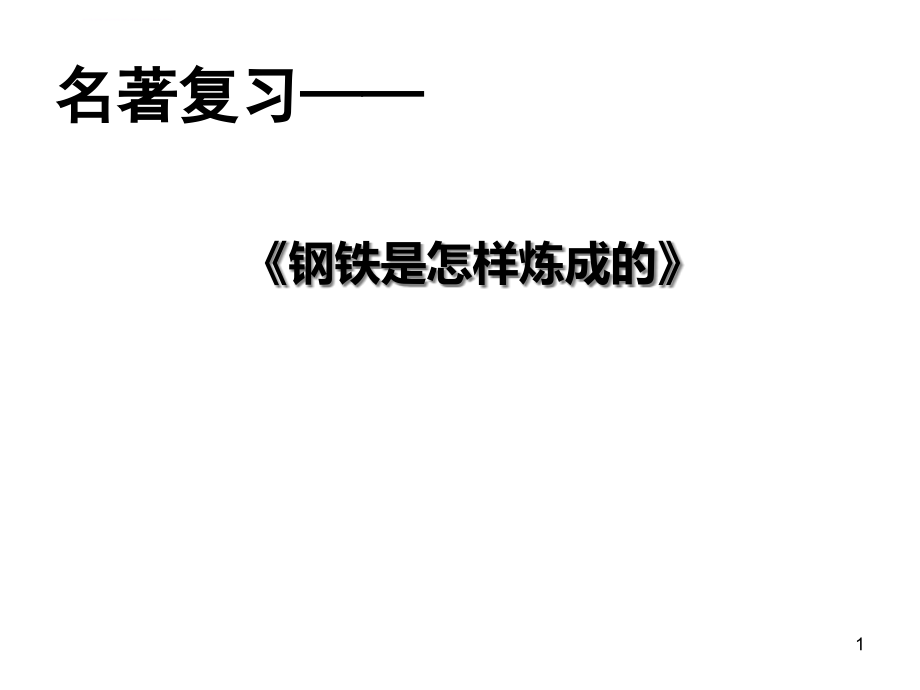 《钢铁是怎样炼成的》中考复习课ppt课件_第1页