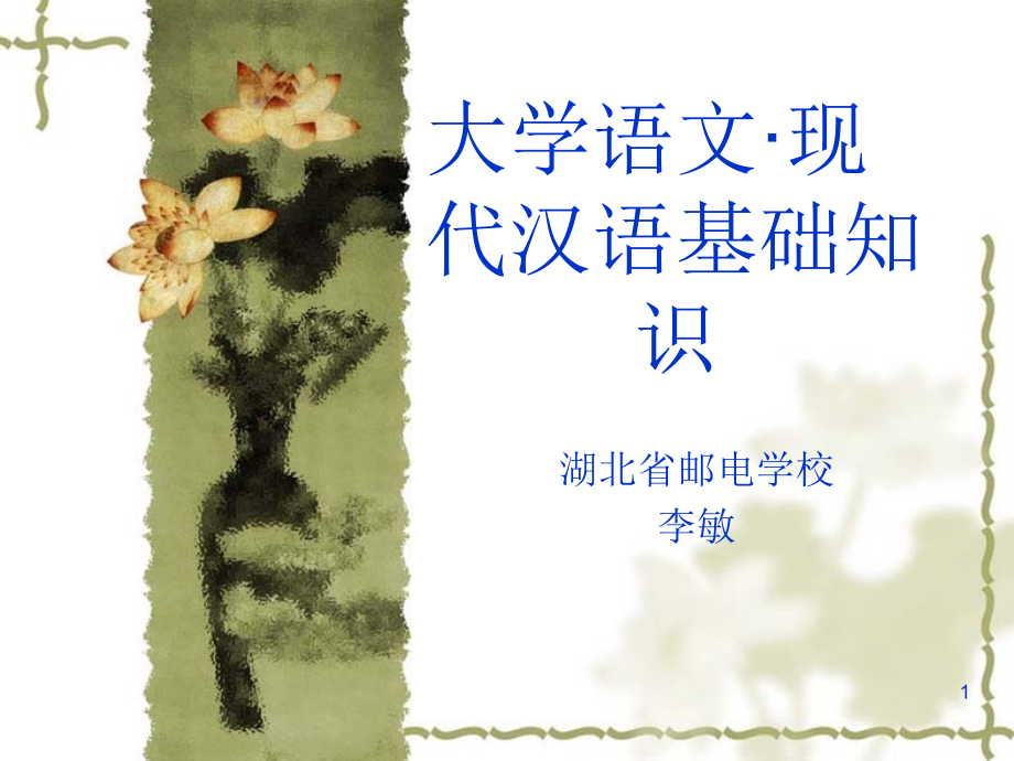 大学语文现代汉语基础知识ppt课件_第1页