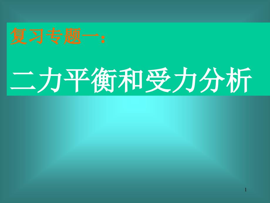 二力平衡和受力分析ppt课件_第1页