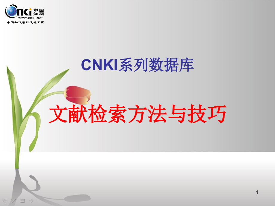 CNKI系列数据库使用方法与技巧ppt课件_第1页