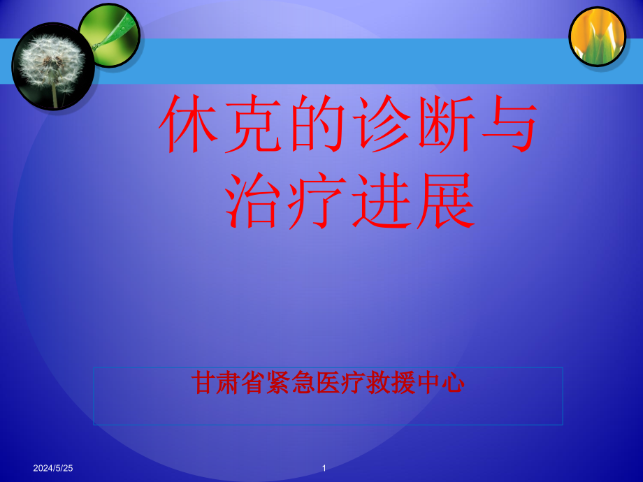 休克的诊断与治疗进展课件_第1页