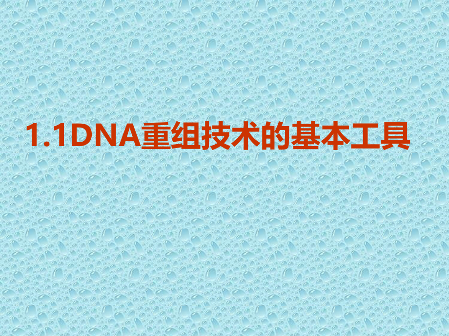 高中生物(人教版选修3)专题1同步教学ppt课件1.1 DNA重组技术的基本工具_第1页