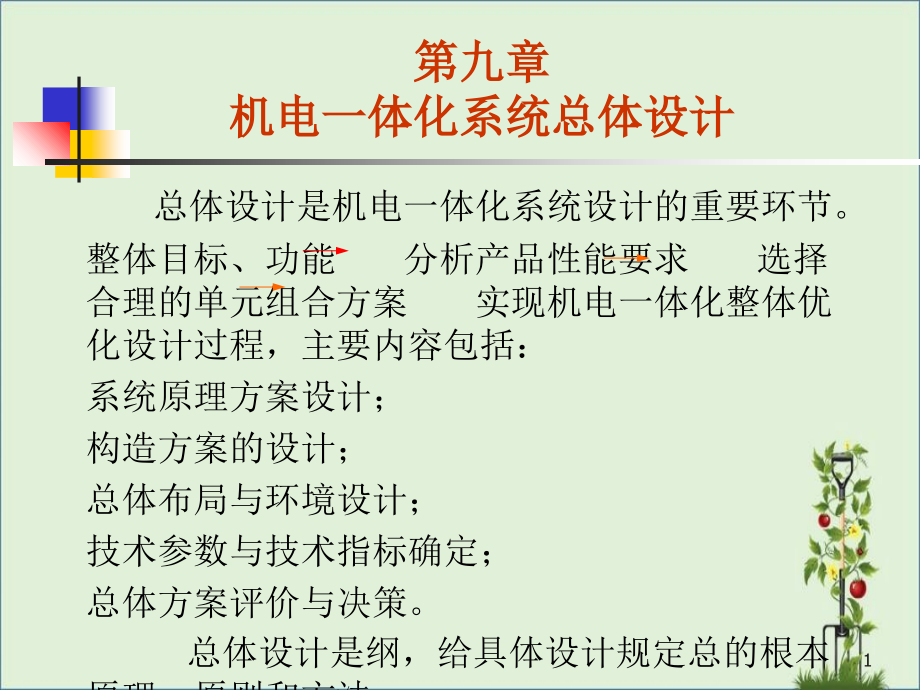 《机电一体化系统设计》第7章-机电一体化系统总体设计课件_第1页