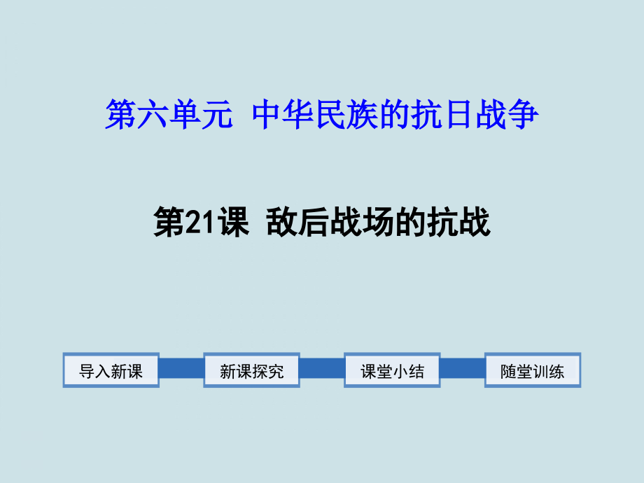 八年級歷史上冊第21課《敵后戰(zhàn)場的抗戰(zhàn)》課件_第1頁