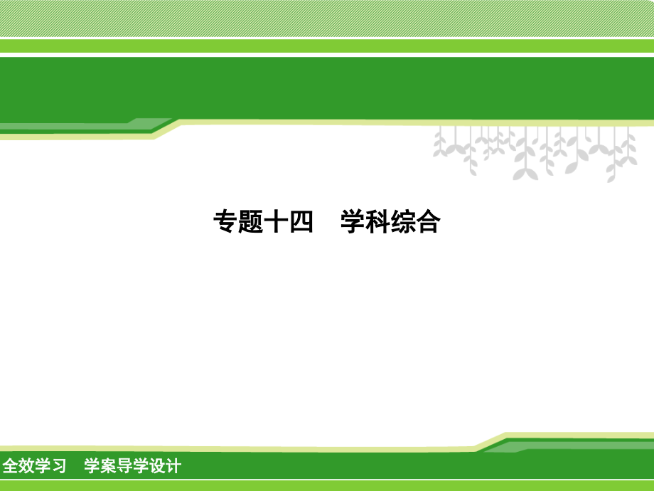 【华师大版】科学中学初中中考二轮复习专题讲解：(14)-学科综合课件_第1页