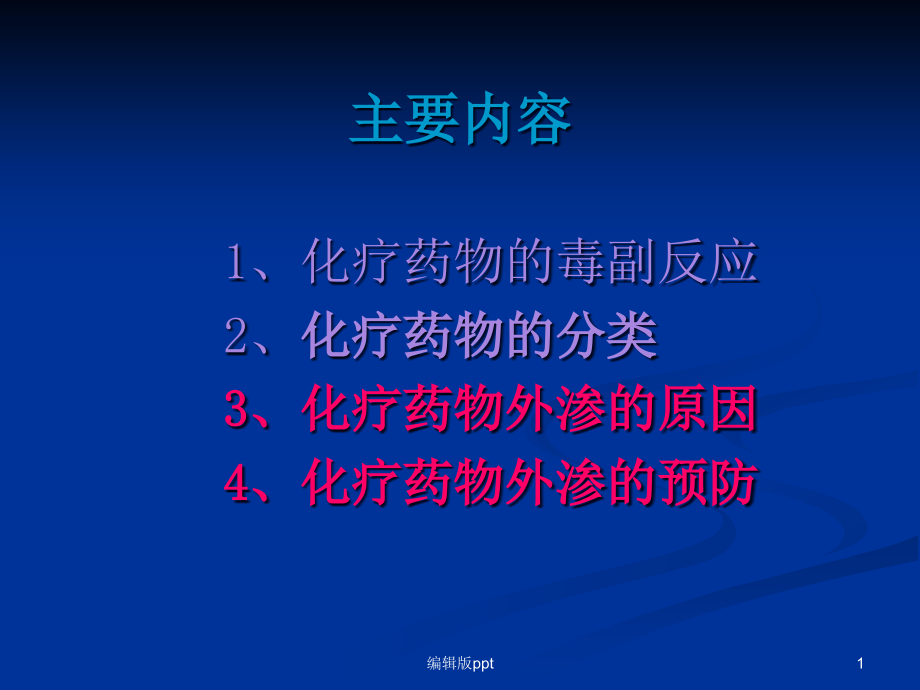 化疗药物外渗的危害与预防课件_第1页