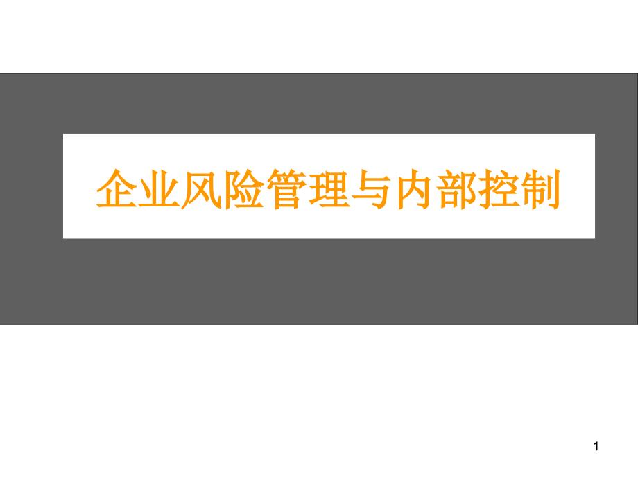 企业风险管理与内部控制优秀ppt课件_第1页