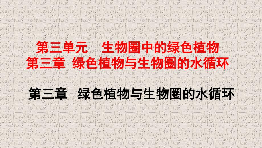 人教版七年级生物上册第三单元第三章第四章第五章第六章习题ppt课件_第1页