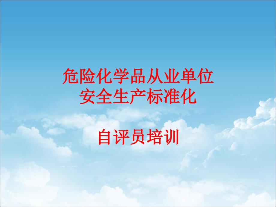 危险化学品从业单位安全生产标准化自评员培训课件(同名507)_第1页