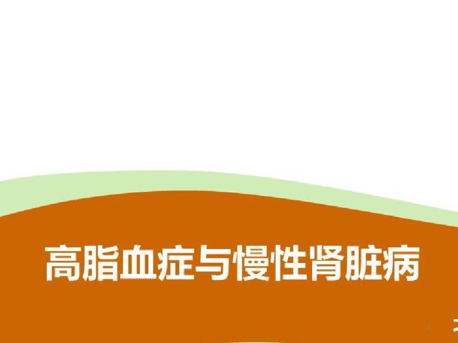 代谢相关性疾病肾损伤_高脂血症与慢性肾脏病课件_第1页