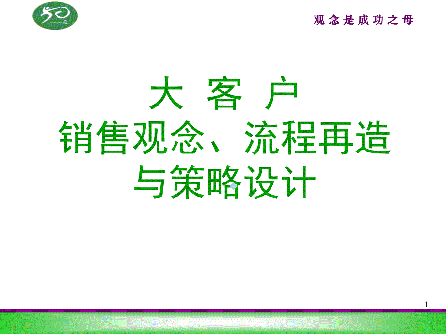 大客户销售观念流程再造和策略设计课件_第1页