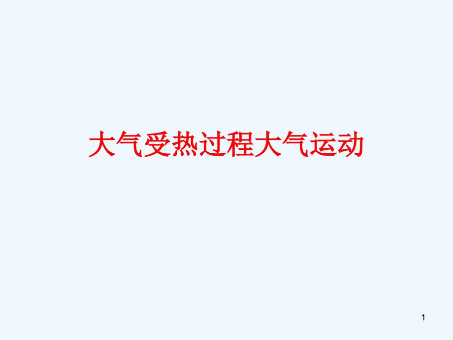 大气受热过程与大气运动课件_第1页