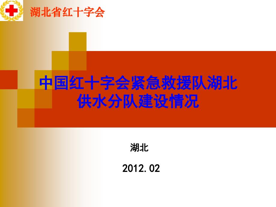 中国红十字会紧急救援队湖北供水分队建设情况_第1页