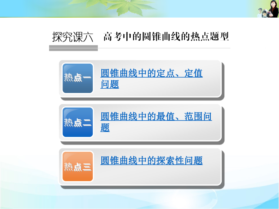 专题探究课-圆锥曲线问题中的热点题型课件_第1页