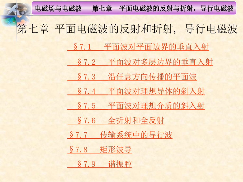 平面波对理想导体表面的垂直入射入射波课件_第1页