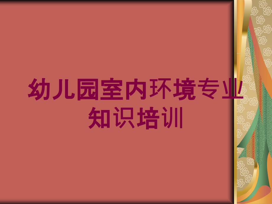 幼儿园室内环境专业知识培训培训课件_第1页